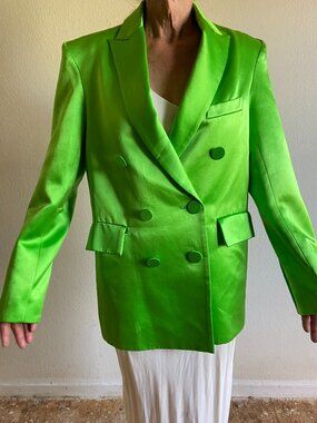 Alex Perry Green Apple Satin Jacket